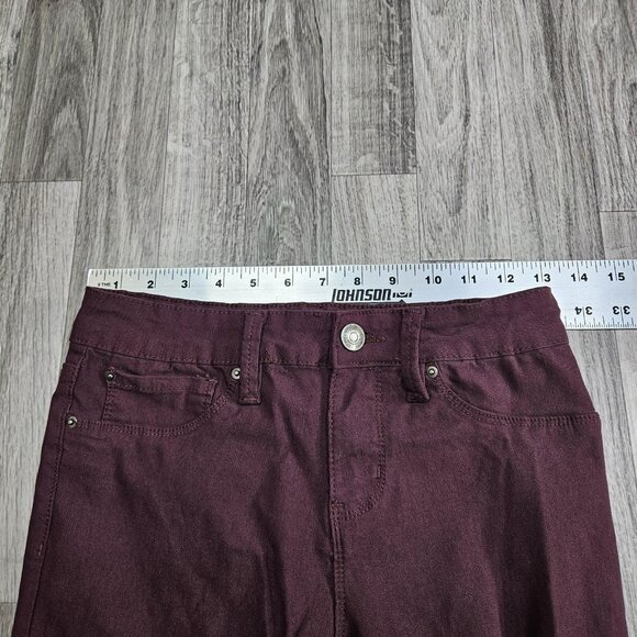 YMI Jeans Womens Medium Burgundy Stretch Skinny Casual Pants - Picture 8 of 12
